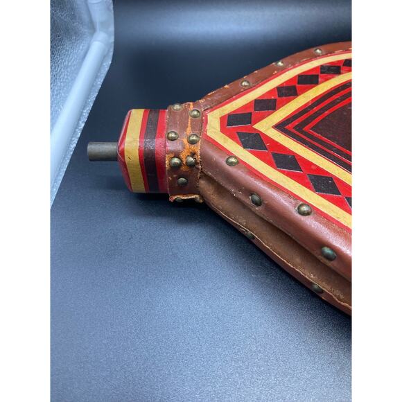 Primitive American Folk Art Aztec Tribal Indian Fireplace bellows Mexican ? - Picture 7 of 8